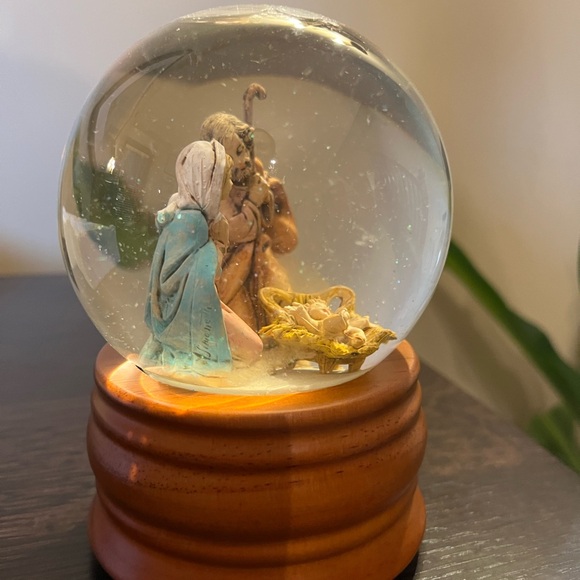 Roman Musical Fontanini Nativity Snow Globe Christmas O Holy Night Vintage - Picture 3 of 11